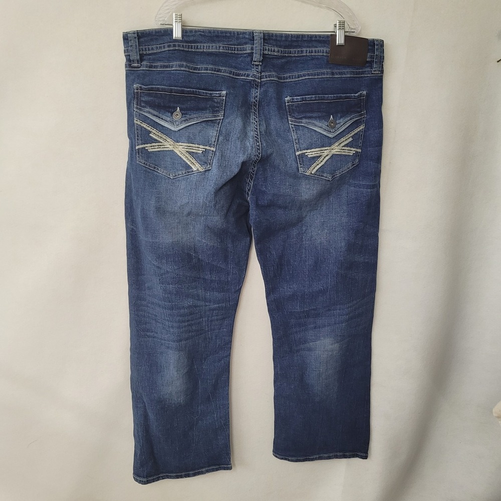 TK Axel Mens Slim Bootcut Jeans 42x30 Eaton Wash Embroidered Pockets AXMB0056